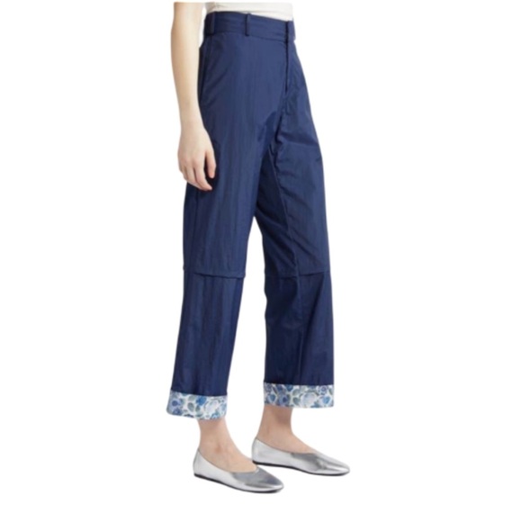 Coming of Age X Liberty London NWOT Navy/Heidi Rose Print Cuff Pants - Small - Picture 2 of 14